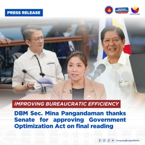 DBM Sec. Mina Pangandaman thanks Senate for approving Government Optimization Act on final reading